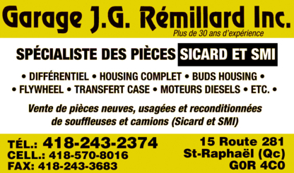 Garage J.G. Rémillard - Entretien et réparation de camions