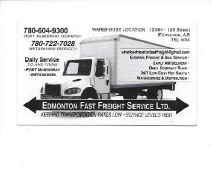 Edmonton Fast Freight Service Ltd - Transitaires