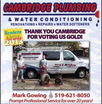 Cambridge Plumbing & Water Conditioning - Réparation et matériel d'adoucisseur d'eau