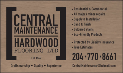 Central Maintenance Hardwood Flooring Ltd - Pose et sablage de planchers