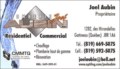 Plomberie Joel Aubin Inc - Plumbers & Plumbing Contractors