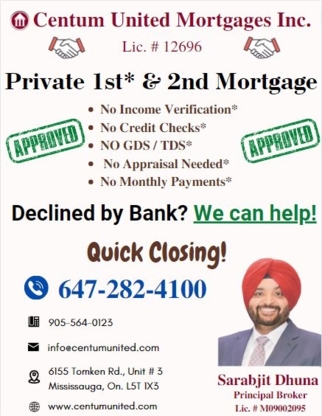 Centum United Mortgages Inc. - Prêts hypothécaires