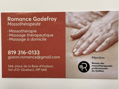 Massothérapeute Romance Godefroy - Massothérapeutes
