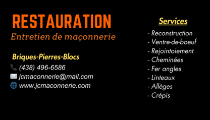 JC maçonnerie - Masonry & Bricklaying Contractors