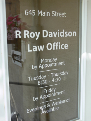 R Roy Davidson Law Office - Avocats en droit des affaires