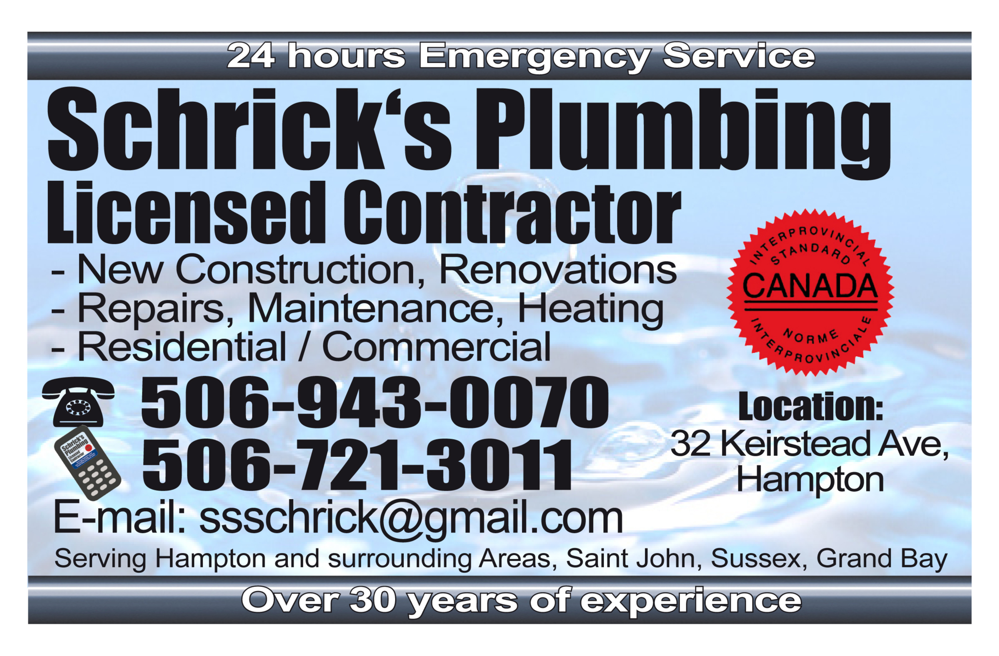 Schrick's Plumbing Ltd. - Plombiers et entrepreneurs en plomberie