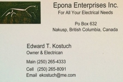 Epona Enterprises Inc - Électriciens