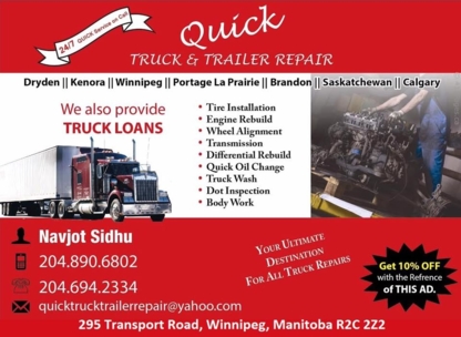 Quick Truck & Trailer Repair - Entretien et réparation de camions