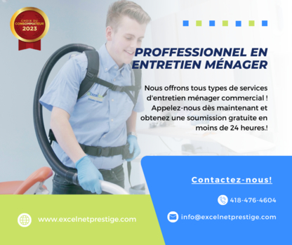 ExcelNet Prestige Inc - Nettoyage résidentiel, commercial et industriel