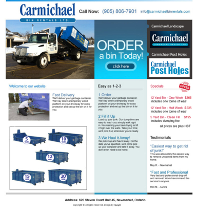 Carmichael Bin Rentals - Ramassage de déchets encombrants, commerciaux et industriels