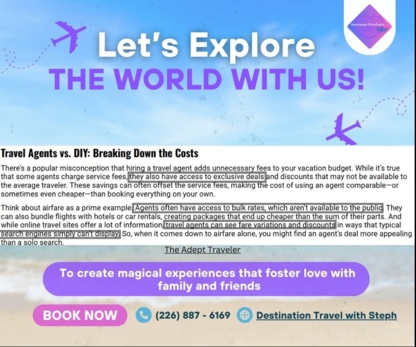 Destination Travel with Steph - Travel Agencies