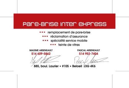 Pare Brise Inter Express - Auto Glass & Windshields