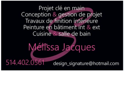 Design Signature Melissa Jacques - Peintres