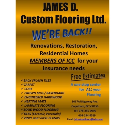 James D Custom Floors Ltd - Pose et sablage de planchers