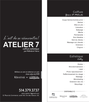 Atelier7 Coiffure et Esthétique - Salons de coiffure