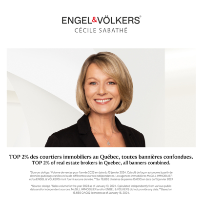 Voir le profil de Cécile Sabathé Courtier immobilier et conseiller - Engel & Voelkers Montréal - Montréal - Île