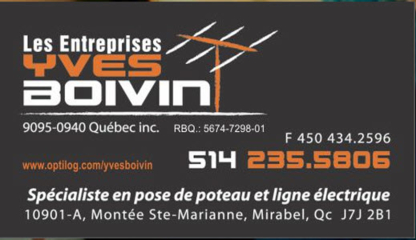 Entreprises Yves Boivin Inc - Poteaux