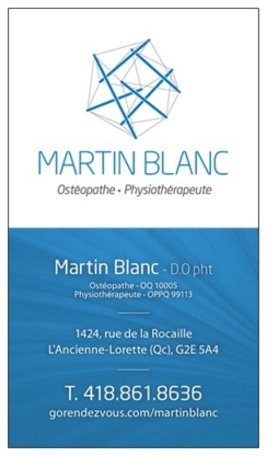 Martin Blanc- Osteopathe & Physiotherapeute - Ostéopathie