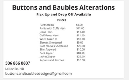 View Buttons and Baubles Alterations’s Wolfville profile