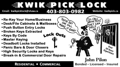 Alberta Kwik Pick Lock - Locksmiths & Locks