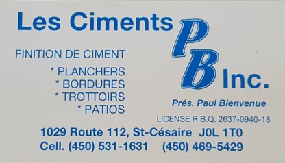 Les Ciments P B Inc - Cement Dealers