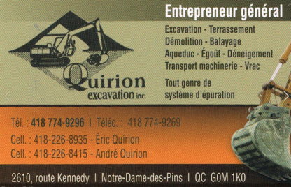 A Quirion Excavation Inc - Entrepreneurs en excavation
