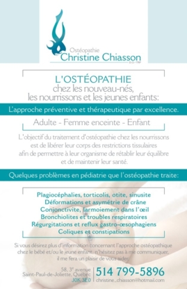 Ostéopathie Christine Chiasson - Ostéopathie