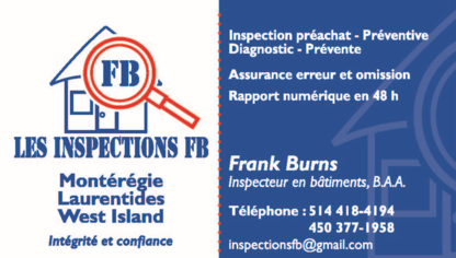 Les Inspections FB - Inspecteurs en bâtiment et construction
