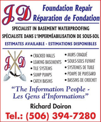 JD Reparation de fondation Inc - Entrepreneurs en béton