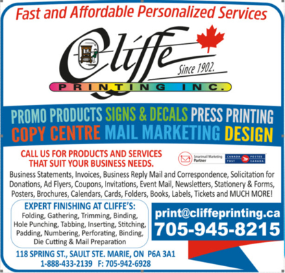 View Cliffe Printing & Signs’s Sault Ste. Marie profile