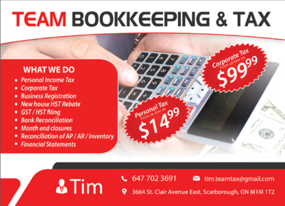 Team Bookkeeping and Tax - Services de comptabilité