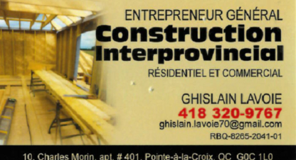 Construction Interprovincial - Entrepreneurs généraux