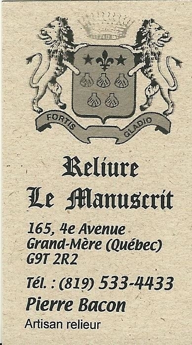 Reliure Le Manuscrit - Fournitures et matériel d'imprimerie