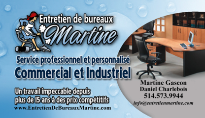 Entretien de Bureaux Martine - Nettoyage résidentiel, commercial et industriel