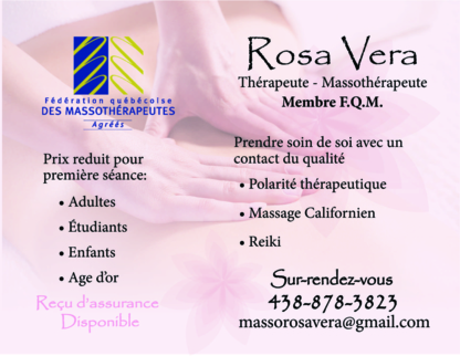 Massothérapeute Rosa Vera - Massage Therapists