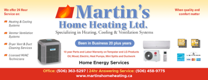 Martin's Home Heating Ltd - Entrepreneurs en climatisation