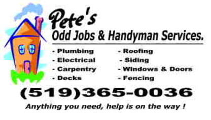 Pete's Odd Jobs and Handyman Services - Home Maintenance & Repair