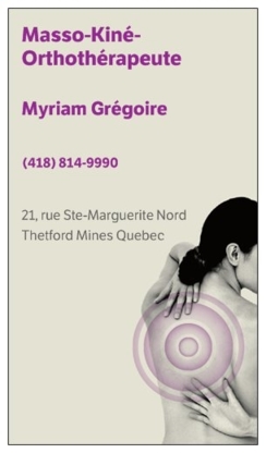 Masso-kiné-orthothérapie Myriam Grégoire - Massothérapeutes