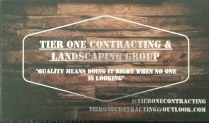 Tier One Contracting & Landscaping - Paysagistes et aménagement extérieur