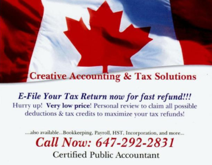 Creative Accounting & Tax Solutions - Tenue de livres