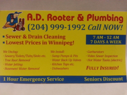 A D Rooter & Plumbing - Drain & Sewer Cleaning