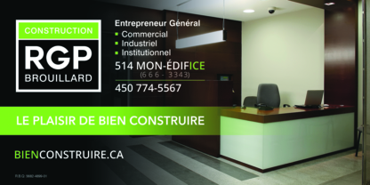 Construction RGP Brouillard - Entrepreneurs généraux