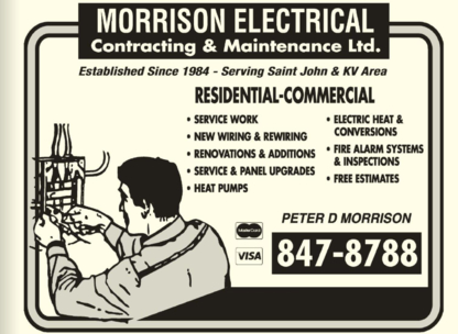View Morrison Electrical Contracting & Maintenance Ltd’s Saint John profile