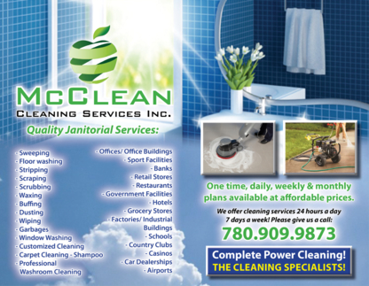 Mc Clean Cleaning Services Inc - Fournitures et produits de nettoyage d'immeubles
