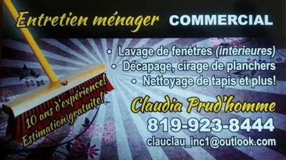 Entretien Ménager Commercial Claudia Prud'homme - Nettoyage résidentiel, commercial et industriel