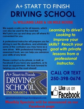 A+ Start to Finish Driving School - Écoles de conduite