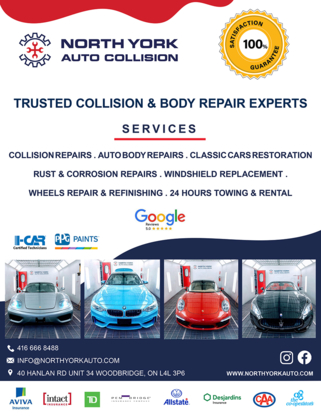 North York Auto Collision - Réparation de carrosserie et peinture automobile
