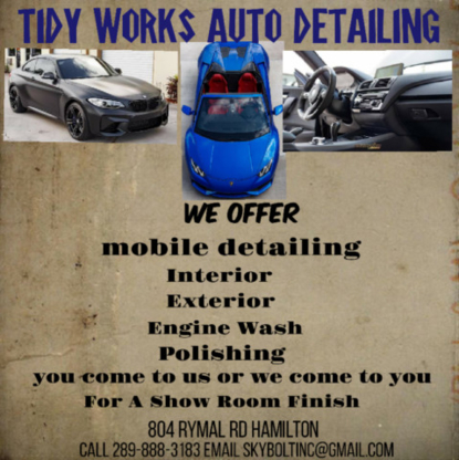 Tidy Works Auto Detailing - Entretien intérieur et extérieur d'auto