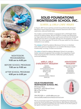 Solid Foundations Montessori School Inc. - Kindergartens & Pre-school Nurseries