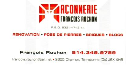 Maçonnerie François Rochon - Maçons et entrepreneurs en briquetage